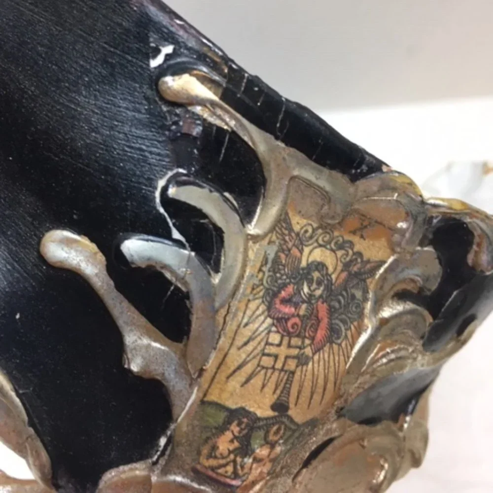 Unique Carnival Venetian Mask Doctor of The Plague w/Gold Embellishment & Pics